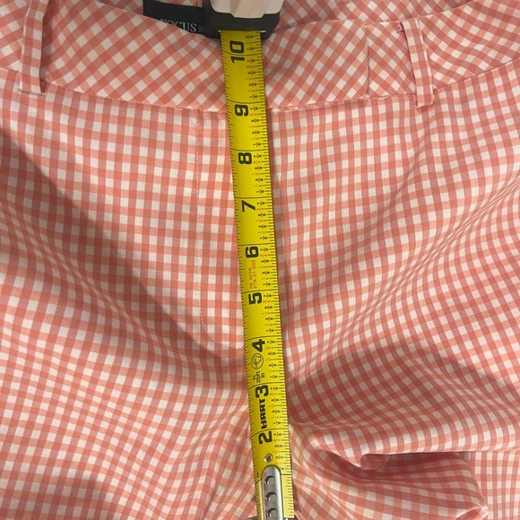Focus 2000 Size 10/12 Gingham Coral Orange  Blazer & Crop Pants Suit Set - Picture 11 of 11